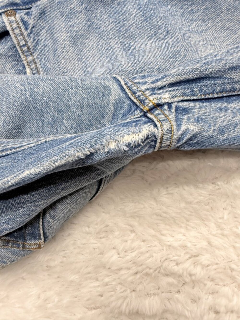 Boyish By Her The Tommy Button Fly High Rise Straight Distressed Jeans Waist 28" - Picture 6 of 10